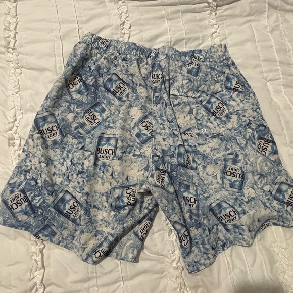 Busch Light Beer Swim Trunks Shorts Men's Large Pockets Lined Elastic Waist - Picture 2 of 4